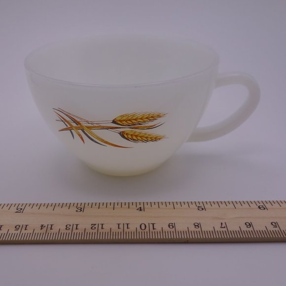 Anchor Hocking Fire King Dinnerware Made in USA Wheat Pattern Milk White Tea Cup - Picture 8 of 12